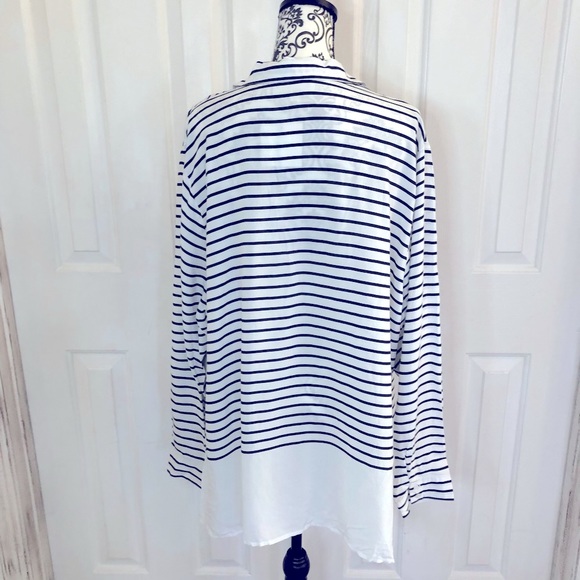 Holly + isadora black and white striped button front blouse - Picture 7 of 7